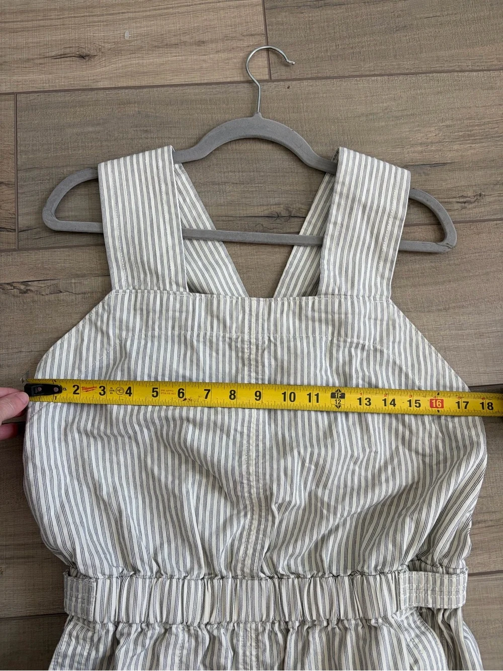 Everlane Fatigue Apron Sleeveless Organic Cotton Wide Leg Ivory Grey Jumpsuit 6